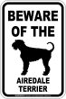 画像1: [MAGSIGN] エアデールテリア 注意 英語 マグネット＆ステッカー BEWARE OF THE AIREDALE TERRIER 車/屋外用 日本製 (1)