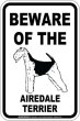 画像2: [MAGSIGN] エアデールテリア 注意 英語 マグネット＆ステッカー BEWARE OF THE AIREDALE TERRIER 車/屋外用 日本製 (2)