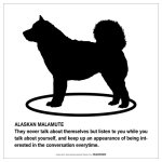 画像1: ALASKAN MALAMUTE'S POEM [MAGSIGN] ポエムシリーズ マグネット＆ステッカー 防水/耐水・耐光性 日本製 英語＆シルエット：アラスカンマラミュート（ホワイト/イエロー） (1)