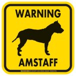 画像2: [MAGSIGN] WARNING AMSTAFF マグネット＆ステッカー：アメスタ(ホワイト/イエロー/オレンジ) 注意 英語 正方形 車＆屋外用(防水性/耐光性) 日本製 (2)