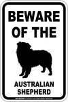 画像1: [MAGSIGN] オーストラリアンシェパード 注意 英語 マグネット＆ステッカー BEWARE OF THE AUSTRALIAN SHEPHERD 車/屋外用 日本製 (1)