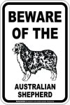 画像2: [MAGSIGN] オーストラリアンシェパード 注意 英語 マグネット＆ステッカー BEWARE OF THE AUSTRALIAN SHEPHERD 車/屋外用 日本製 (2)