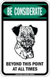 画像2: [MAGSIGN] この先いつもボーダーテリアに注意/配慮/警戒 BEYOND THIS POINT AT ALL TIME マグネット＆ステッカー BORDER TERRIER ローマ字ロゴ入り 車/屋外用 日本製 (2)