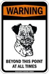 画像3: [MAGSIGN] この先いつもボーダーテリアに注意/配慮/警戒 BEYOND THIS POINT AT ALL TIME マグネット＆ステッカー BORDER TERRIER ローマ字ロゴ入り 車/屋外用 日本製 (3)