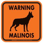 画像3: [MAGSIGN] WARNING MALINOIS マグネット＆ステッカー：マリノア(ホワイト/イエロー/オレンジ) 注意 英語 正方形 車＆屋外用(防水性/耐光性) 日本製 (3)