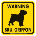 画像2: [MAGSIGN] WARNING BRU. GRIFFON マグネット＆ステッカー：ブリュッセルグリフォン(ホワイト/イエロー/オレンジ) 注意 英語 正方形 車＆屋外用(防水性/耐光性) 日本製 (2)