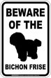 画像1: [MAGSIGN] ビションフリーゼ 注意 英語 マグネット＆ステッカー BEWARE OF THE BICHON FRISE 車/屋外用 日本製 (1)