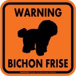 画像3: [MAGSIGN] WARNING BICHON FRISE マグネット＆ステッカー：ビションフリーゼ(ホワイト/イエロー/オレンジ) 注意 英語 正方形 車＆屋外用(防水性/耐光性) 日本製 (3)