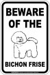 画像2: [MAGSIGN] ビションフリーゼ 注意 英語 マグネット＆ステッカー BEWARE OF THE BICHON FRISE 車/屋外用 日本製 (2)