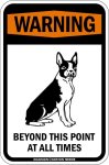 画像3: [MAGSIGN] この先いつもボストンテリアに注意/配慮/警戒 BEYOND THIS POINT AT ALL TIME マグネット＆ステッカー BOSTON TERRIER ローマ字ロゴ入り 車/屋外用 日本製 (3)