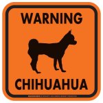 画像3: [MAGSIGN] WARNING CHIHUAHUA マグネット＆ステッカー：スムースチワワ(ホワイト/イエロー/オレンジ) 注意 英語 正方形 車＆屋外用(防水性/耐光性) 日本製 (3)