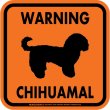 画像3: [MAGSIGN] WARNING CHIHUAMAL マグネット＆ステッカー：チワマル(ホワイト/イエロー/オレンジ) 注意 英語 正方形 車＆屋外用(防水性/耐光性) 日本製 (3)