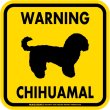 画像2: [MAGSIGN] WARNING CHIHUAMAL マグネット＆ステッカー：チワマル(ホワイト/イエロー/オレンジ) 注意 英語 正方形 車＆屋外用(防水性/耐光性) 日本製 (2)