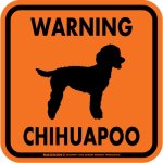 画像3: [MAGSIGN] WARNING CHIHUAPOO マグネット＆ステッカー：チワプー(ホワイト/イエロー/オレンジ) 注意 英語 正方形 車＆屋外用(防水性/耐光性) 日本製 (3)