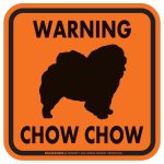 画像3: [MAGSIGN] WARNING CHOW CHOW マグネット＆ステッカー：チャウチャウ(ホワイト/イエロー/オレンジ) 注意 英語 正方形 車＆屋外用(防水性/耐光性) 日本製 (3)