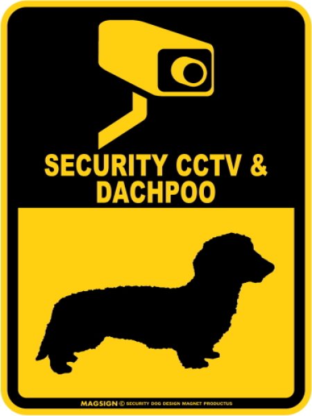 画像1: ダップー＆防犯カメラ 監視 警戒中 英語 マグサイン(マグネット/ステッカー)：SECURITY CCTV ＆ DACHPOO [MAGSIGN] (1)