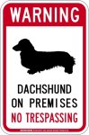 画像1: [MAGSIGN] ダックスフンド 警戒 英語 立入禁止 マグネット＆ステッカー WARNING DACHSHUND ON PREMISES NO TRESPASSING 車/屋外用 日本製 (1)