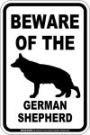 画像1: [MAGSIGN] ジャーマンシェパード 注意 英語 マグネット＆ステッカー BEWARE OF THE GERMAN SHEPHERD 車/屋外用 日本製 (1)