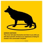 画像2: GERMAN SHEPHERD'S POEM [MAGSIGN] ポエムシリーズ マグネット＆ステッカー 防水/耐水・耐光性 日本製 英語＆シルエット：ジャーマンシェパード（ホワイト/イエロー） (2)