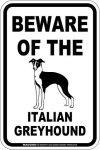 画像2: [MAGSIGN] イタリアングレイハウンド 注意 英語 マグネット＆ステッカー BEWARE OF THE ITALIAN GREYHOUND 車/屋外用 日本製 (2)