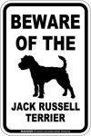 画像1: [MAGSIGN] ジャックラッセルテリア 注意 英語 マグネット＆ステッカー BEWARE OF THE JACK RUSSELL TERRIER 車/屋外用 日本製 (1)