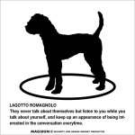 画像1: LAGOTTO ROMAGNOLO'S POEM [MAGSIGN] ポエムシリーズ マグネット＆ステッカー 防水/耐水・耐光性 日本製 英語＆シルエット：ラゴットロマニョーロ（ホワイト/イエロー） (1)