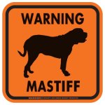 画像3: [MAGSIGN] WARNING MASTIFF マグネット＆ステッカー：マスティフ(ホワイト/イエロー/オレンジ) 注意 英語 正方形 車＆屋外用(防水性/耐光性) 日本製 (3)