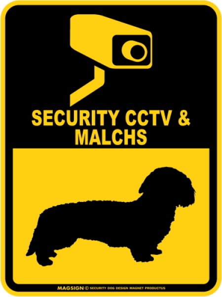 画像1: マルックス＆防犯カメラ 監視 警戒中 英語 マグサイン(マグネット/ステッカー)：SECURITY CCTV ＆ MALCHS [MAGSIGN] (1)