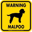 画像2: [MAGSIGN] WARNING MALPOO マグネット＆ステッカー：マルプー(ホワイト/イエロー/オレンジ) 注意 英語 正方形 車＆屋外用(防水性/耐光性) 日本製 (2)