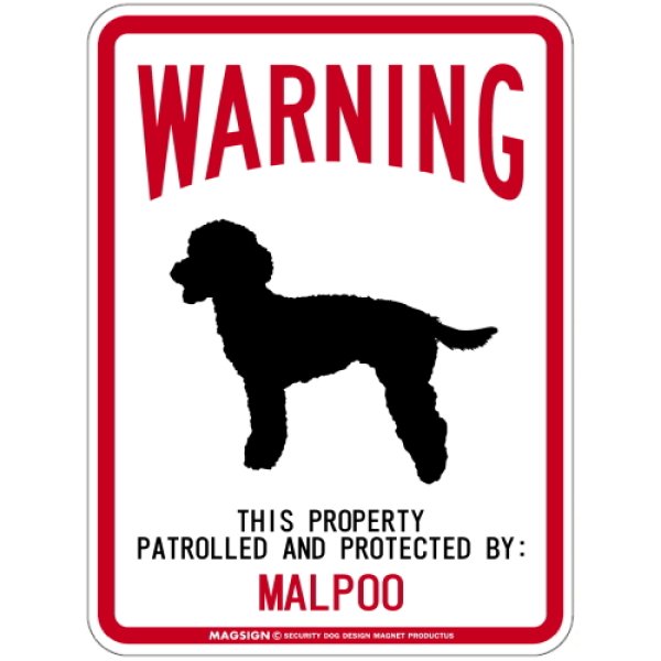 画像1: [MAGSIGN] MALPOO 注意 英語 WARNING 警告/保護/警戒 車 屋外用 マグネット＆ステッカー 日本製：マルプー (1)