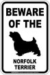 画像1: [MAGSIGN] ノーフォークテリア 注意 英語 マグネット＆ステッカー BEWARE OF THE NORFOLK TERRIER 車/屋外用 日本製 (1)