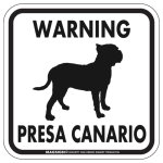 画像1: [MAGSIGN] WARNING PRESA CANARIO マグネット＆ステッカー：プレサカナリオ(ホワイト/イエロー/オレンジ) 注意 英語 正方形 車＆屋外用(防水性/耐光性) 日本製 (1)