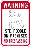 画像2: [MAGSIGN] スタンダードプードル 警戒 英語 立入禁止 マグネット＆ステッカー WARNING STD.POODLE ON PREMISES NO TRESPASSING 車/屋外用 日本製 (2)