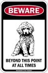 画像1: [MAGSIGN] この先いつもトイプードルに注意/配慮/警戒 BEYOND THIS POINT AT ALL TIME マグネット＆ステッカー TOY POODLE ローマ字ロゴ入り 車/屋外用 日本製 (1)