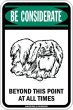 画像2: [MAGSIGN] この先いつもペキニーズに注意/配慮/警戒 BEYOND THIS POINT AT ALL TIME マグネット＆ステッカー PEKINGESE ローマ字ロゴ入り 車/屋外用 日本製 (2)