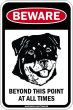 画像1: [MAGSIGN] この先いつもロットワイラーに注意/配慮/警戒 BEYOND THIS POINT AT ALL TIME マグネット＆ステッカー ROTTWEILER ローマ字ロゴ入り 車/屋外用 日本製 (1)