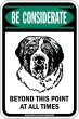 画像2: [MAGSIGN] この先いつもセントバーナードに注意/配慮/警戒 BEYOND THIS POINT AT ALL TIME マグネット＆ステッカー SAINT BERNARD ローマ字ロゴ入り 車/屋外用 日本製 (2)