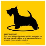 画像2: SCOTTISH TERRIER'S POEM [MAGSIGN] ポエムシリーズ マグネット＆ステッカー 防水/耐水・耐光性 日本製 英語＆シルエット：スコティッシュテリア（ホワイト/イエロー） (2)