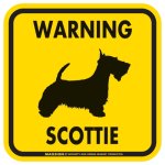 画像2: [MAGSIGN] WARNING SCOTTIE マグネット＆ステッカー：スコッティ(ホワイト/イエロー/オレンジ) 注意 英語 正方形 車＆屋外用(防水性/耐光性) 日本製 (2)