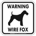 画像1: [MAGSIGN] WARNING WIRE FOX マグネット＆ステッカー：ワイヤーフォックス(ホワイト/イエロー/オレンジ) 注意 英語 正方形 車＆屋外用(防水性/耐光性) 日本製 (1)