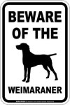 画像1: [MAGSIGN] ワイマラナー 注意 英語 マグネット＆ステッカー BEWARE OF THE WEIMARANER 車/屋外用 日本製 (1)