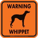 画像3: [MAGSIGN] WARNING WHIPPET マグネット＆ステッカー：ウィペット(ホワイト/イエロー/オレンジ) 注意 英語 正方形 車＆屋外用(防水性/耐光性) 日本製 (3)