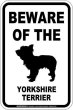 画像1: [MAGSIGN] ヨークシャーテリア 注意 英語 マグネット＆ステッカー BEWARE OF THE YORKSHIRE TERRIER 車/屋外用 日本製 (1)