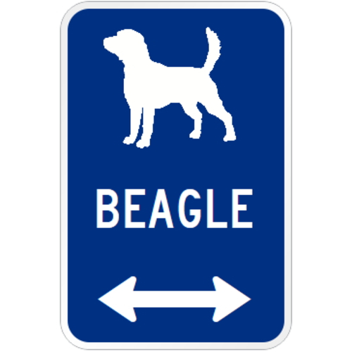 Beagle イラスト 矢印 マグネットサイン ブルー