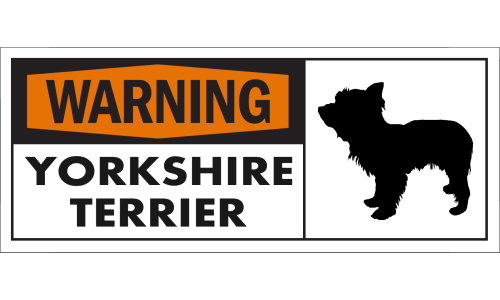 Warning Yorkshire Terrier ワイドマグネットサイン ヨークシャーテリア